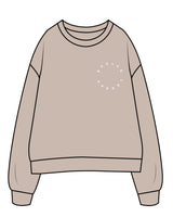 The Womens Crewneck - Bone - Evolve Lagree - Left Chest - White