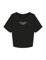 The Crop Tee - Black - SWS - Center Chest Stacked - Printed - Full Color
