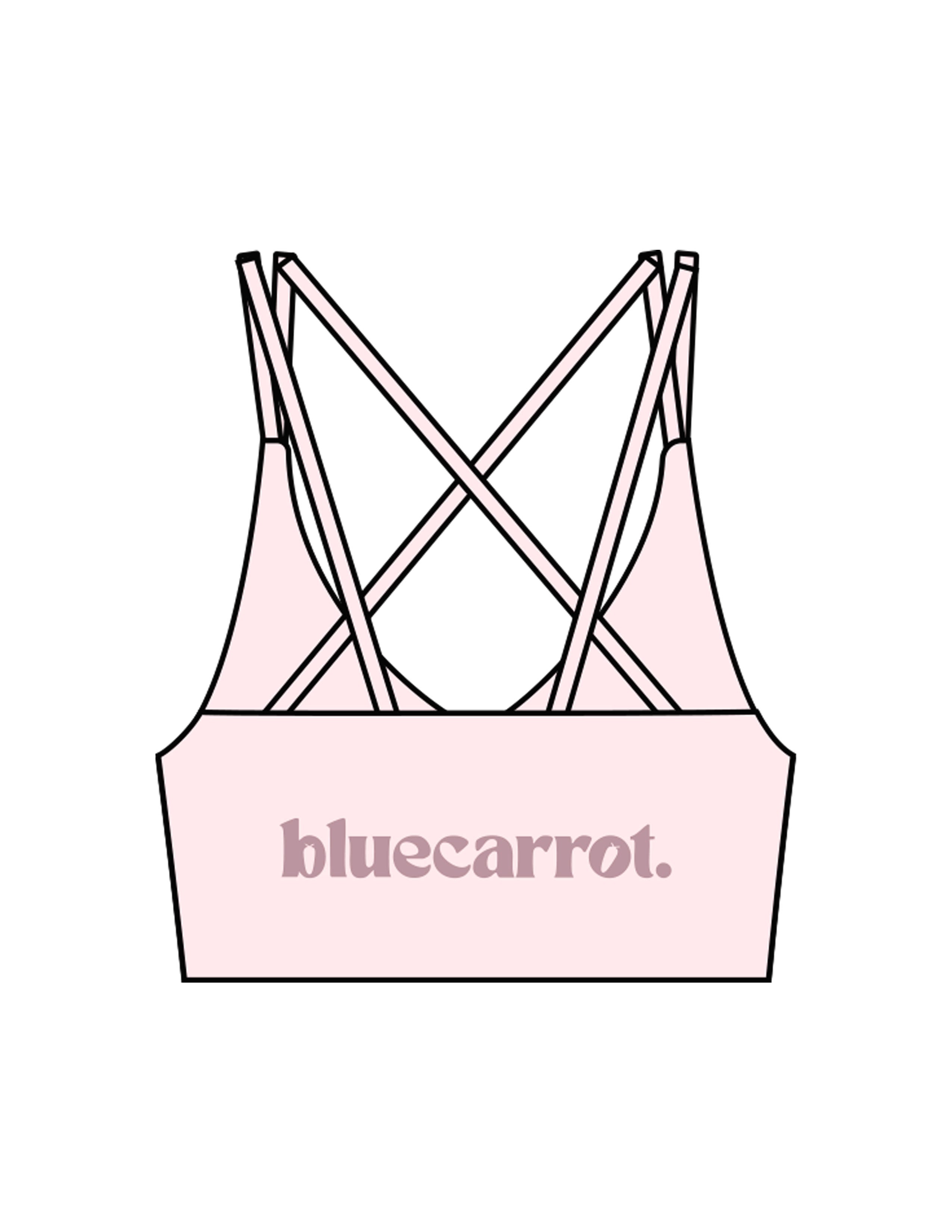 The Strappy Bra - Pink - BlueCarrot - Center Back - Printed - Dusty Rose
