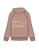 The Womens Hoodie - Clay - Ignite Barre & Fitness - Left Chest & Back Stacked - Printed - Bone
