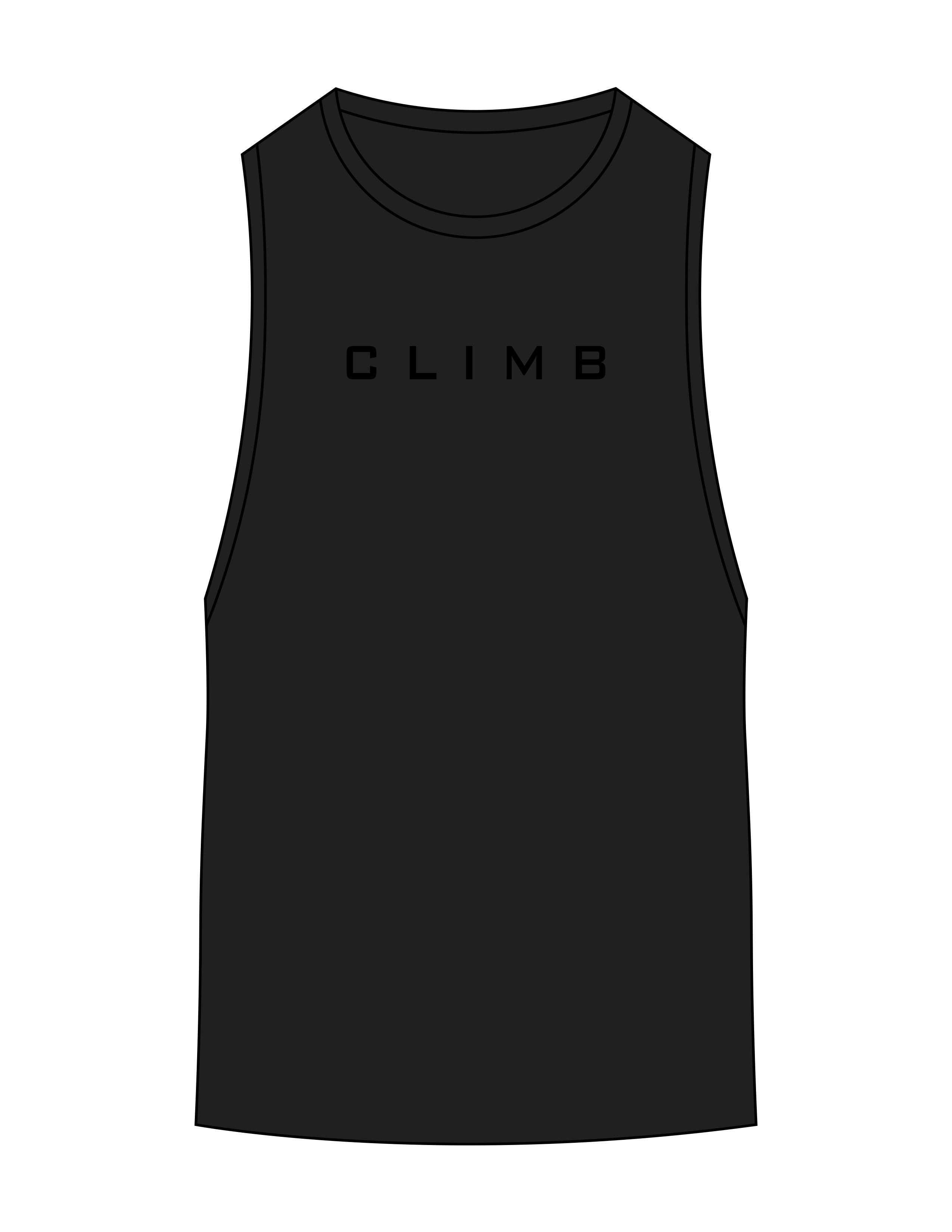 The Scoop Muscle Tank - Black - LVL - Center Chest - Printed - Tone on Tone