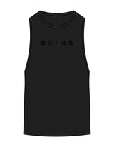 The Scoop Muscle Tank - Black - LVL - Center Chest - Printed - Tone on Tone