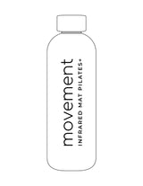 The Water Bottle - White - Movement Pilates Buffalo - Center Body Vertical - Printed - Black