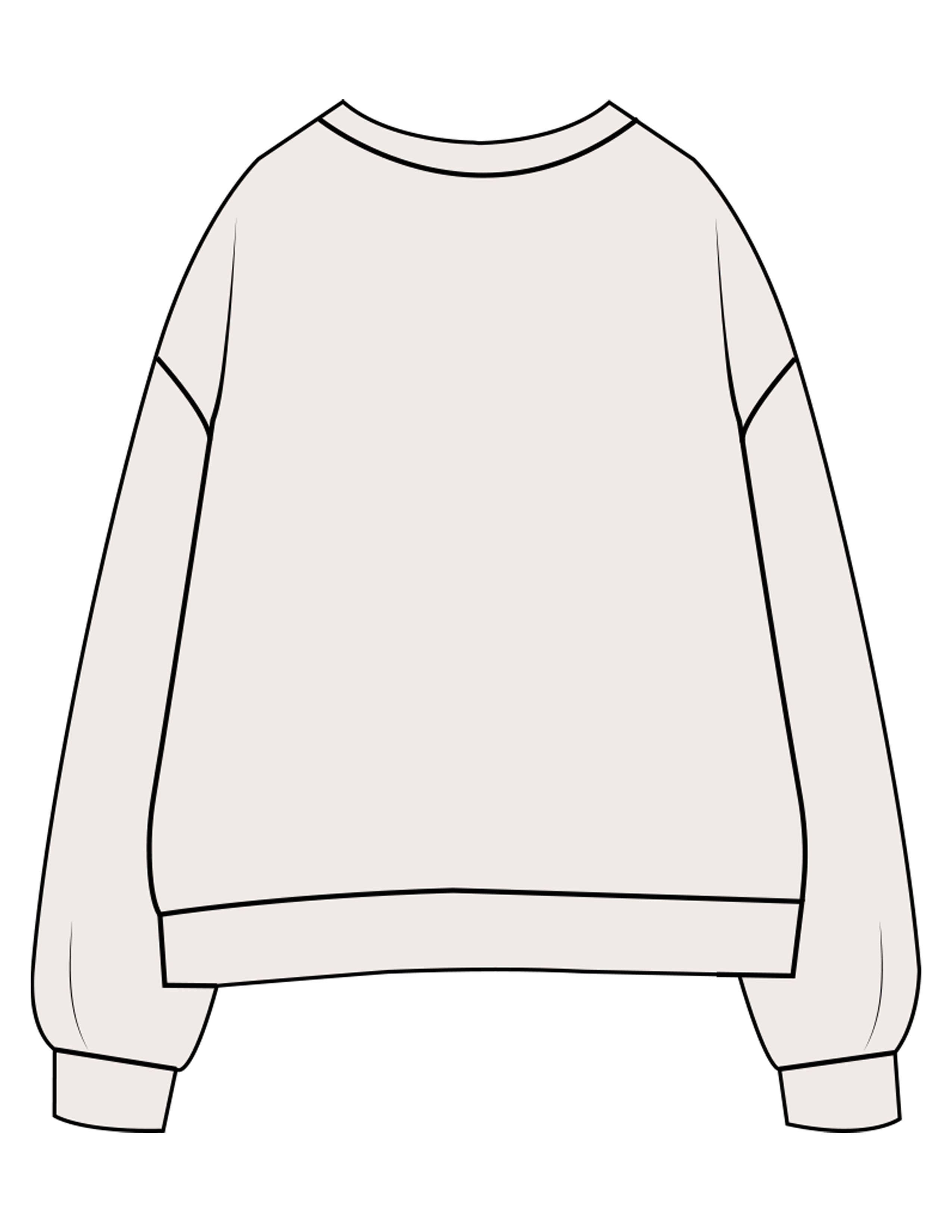 The Womens Crewneck - Bone - LA FORME PILATES - Center Chest Stacked - Printed - Tone on Tone