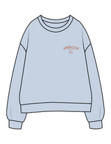 The Womens Crewneck - Powder - Lagree Tahoe - Left Chest Stacked & Back Illustration - Printed - Full Color