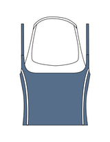 The Piped Tank - Teal - Fine Core Pilates - Center Chest Stacked - Printed - White