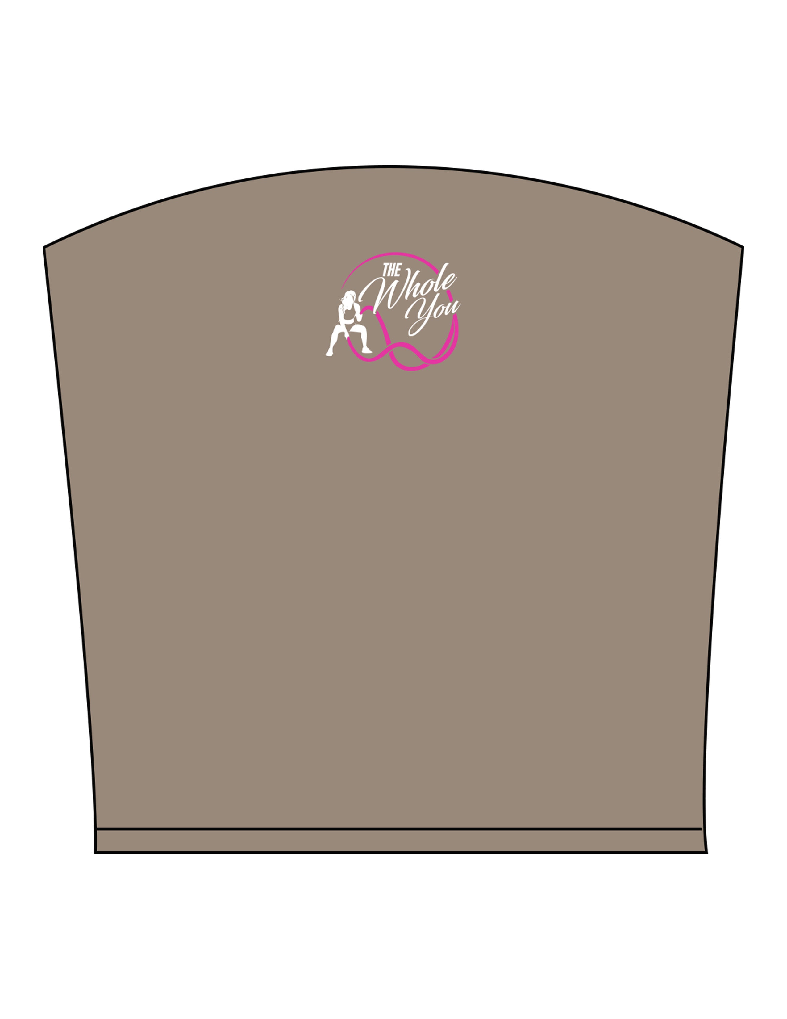The Sporty Tube Top - Brown - The Whole You Wellness - Center Chest - Printed - Full Color