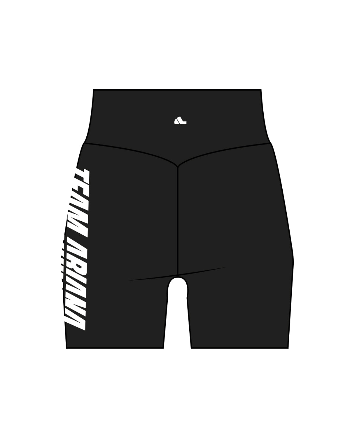 The Basic Short - Black - Ariana - Left Leg & Back Center - White