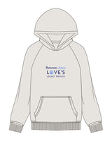 The Womens Hoodie - Washed Bone - LLR - Chest Stacked - Printed - Full Color
