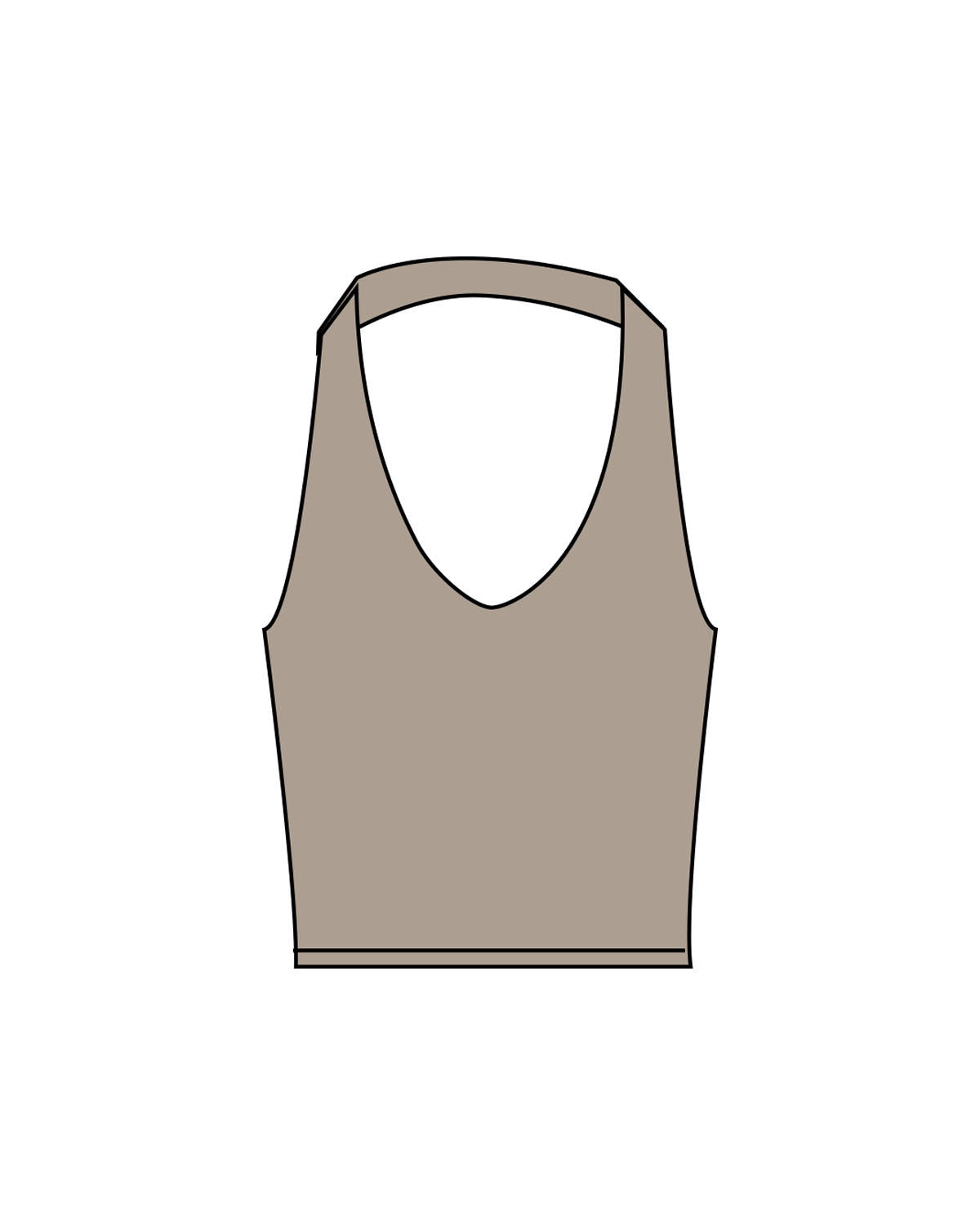 The Halter Tank - Brown - Coach Code - Top Back - Icon - Printed - White