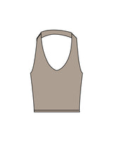 The Halter Tank - Brown - Coach Code - Top Back - Icon - Printed - White