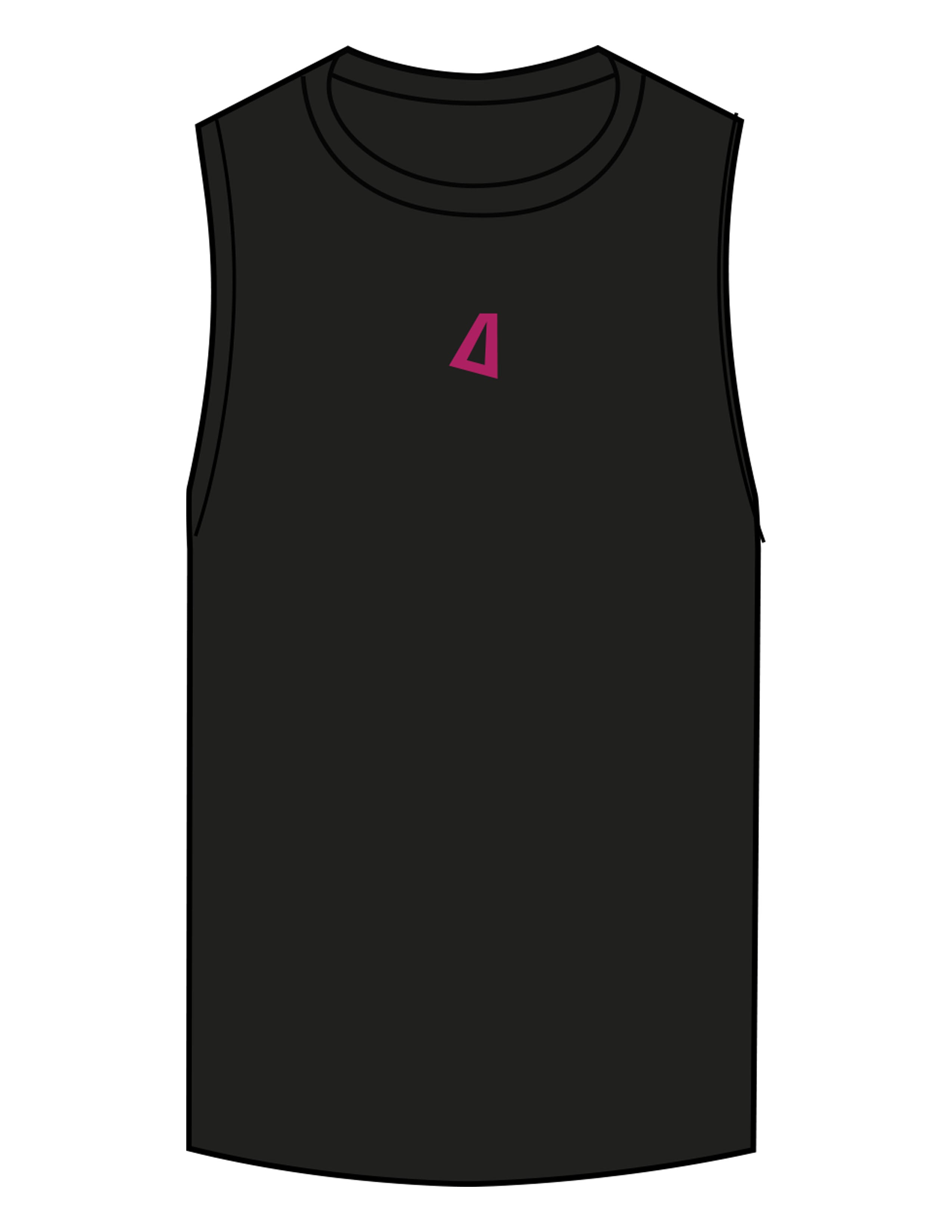 The Scoop Muscle Tank - Black - Delta Fitness - Center Chest & Back Stacked "I LIFT" - Printed - Full Color