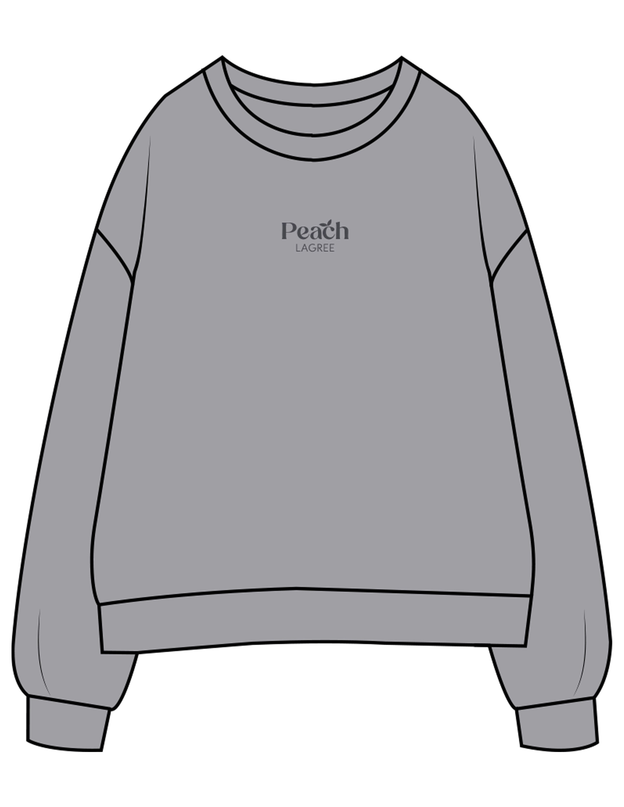 The Womens Crewneck - Heather - Peach F.L - Center Chest Stacked - Embroidered - Tone on Tone