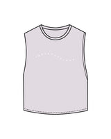 The Crop Muscle Tank - Orchid - Instaphysiques - Center & Back Stacked - White