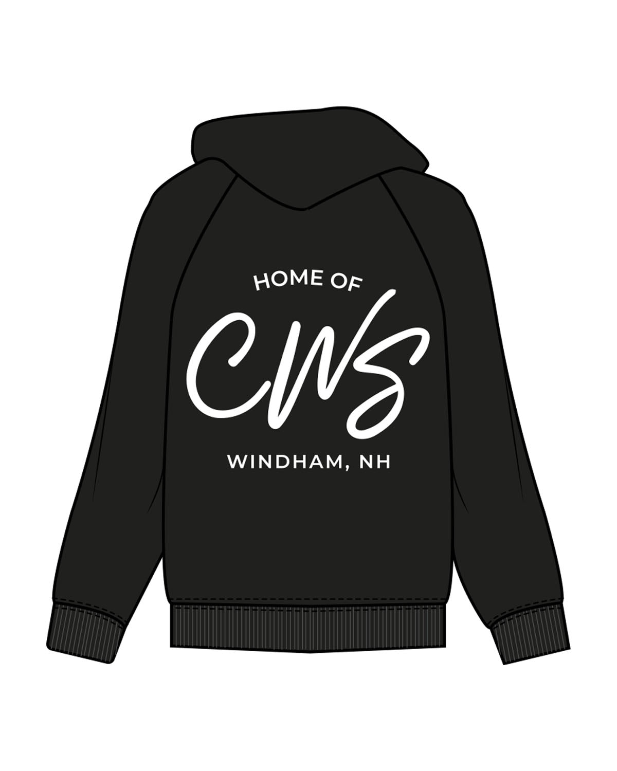 The Womens Hoodie - Black - C Wickson - Left Chest "EST. 2016" & Center Back Stacked - Printed - White