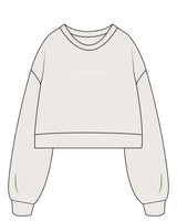 The Womens Crop Crewneck - Bone - Core Ritual - Center Chest & Back Neckline - White