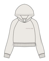 The Womens Crop Hoodie - Bone - Coastal Core - Left Chest - Tone on Tone