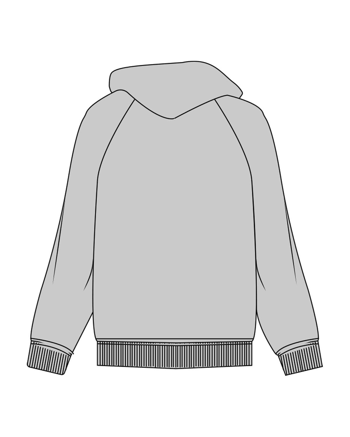 The Womens Hoodie - Storm - HiLo - Upper Pocket - Printed - Charcoal