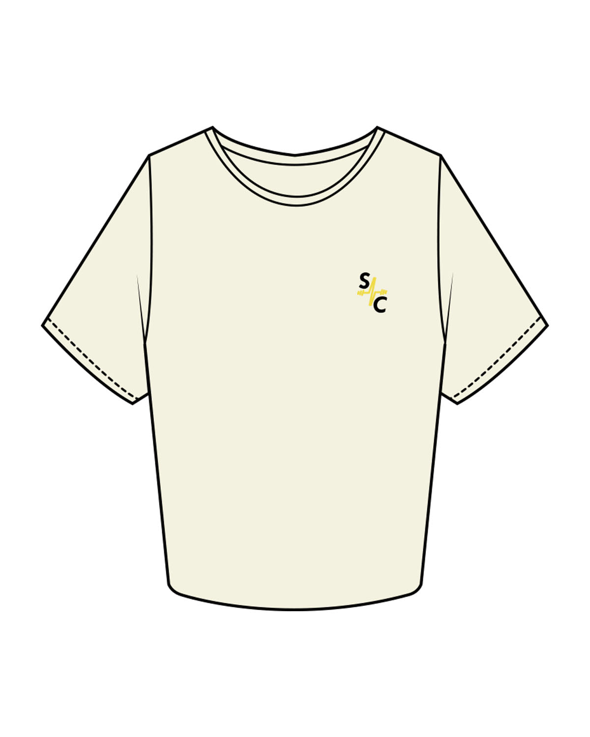 The Crop Tee - Butter - Sweat Circuit - Left Chest - Printed Full Color