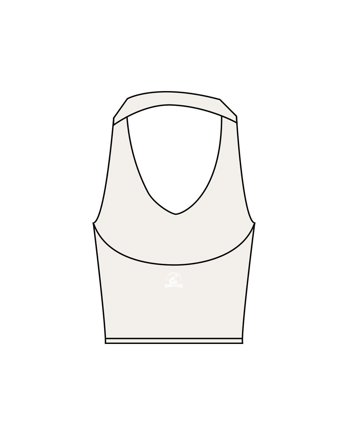 The Halter Tank - Beige - Coach Code - Top Back - Icon - Printed - White