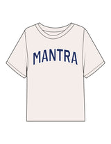 The Midweight Crop Tee - Ivory - Mantra - Center Chest Arc - Printed - Full Color