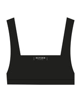 The Box Cut Bra - Black - Reform Fitness - Center Chest & Center Back - Printed - White