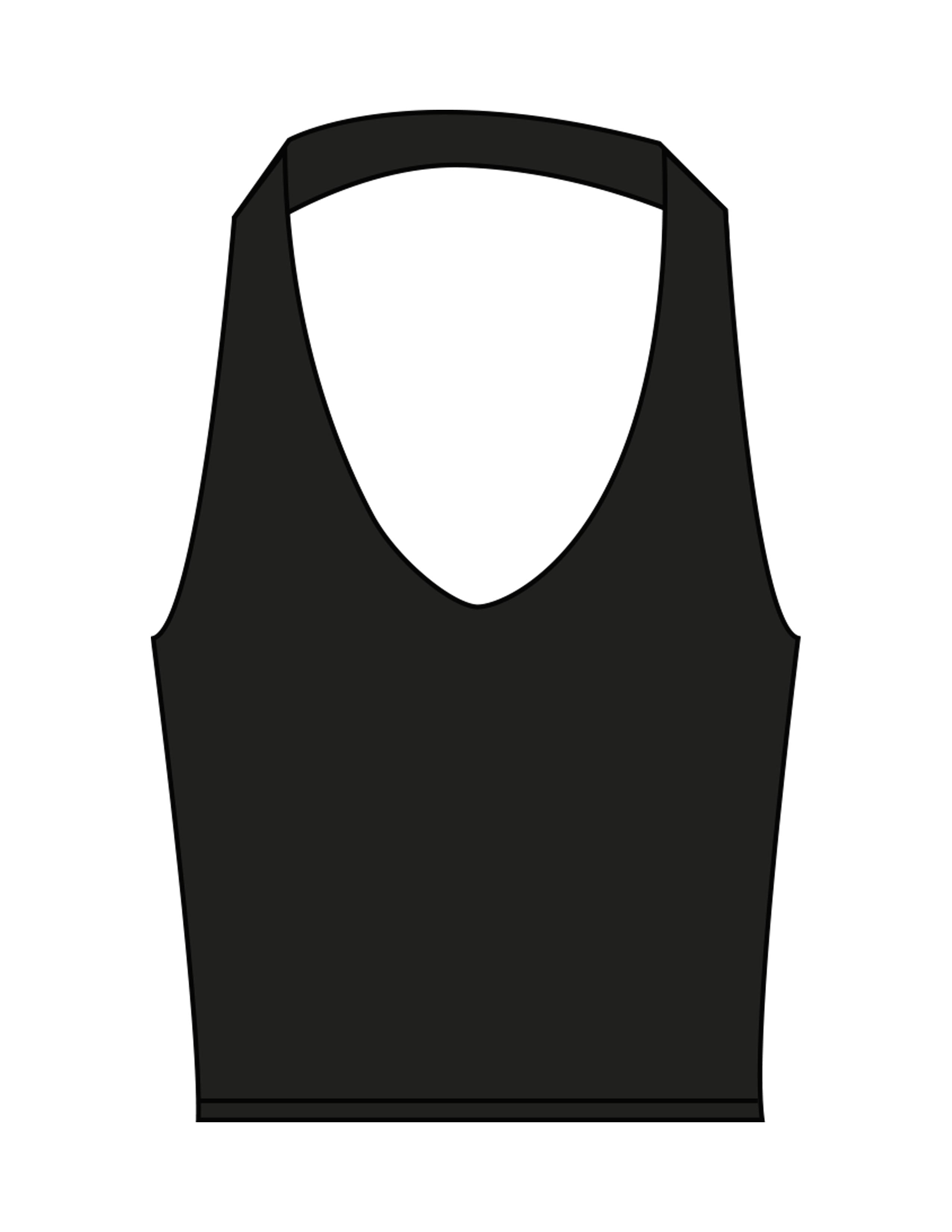 The Halter Tank - Black - Movement Pilates Buffalo - Center Back - Printed - White