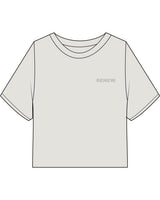 The Heavyweight Crop Tee - Washed Bone - Renew - Left Chest & Center Back Stacked - Tone on Tone