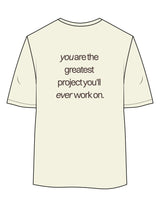 The Womens Oversized Tee - Butter - Ritual Body - Center Chest & Back Stacked - Printed - Brown
