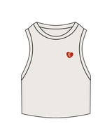 The Ribbed Crop Tank - Bone - M4Lagree - Left Chest Logo - Embroidered - Full Color