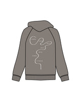 The Womens Zip Hoodie - Washed Gray - Karve - Left Chest, Right Chest & Center Back Logo - Printed - White