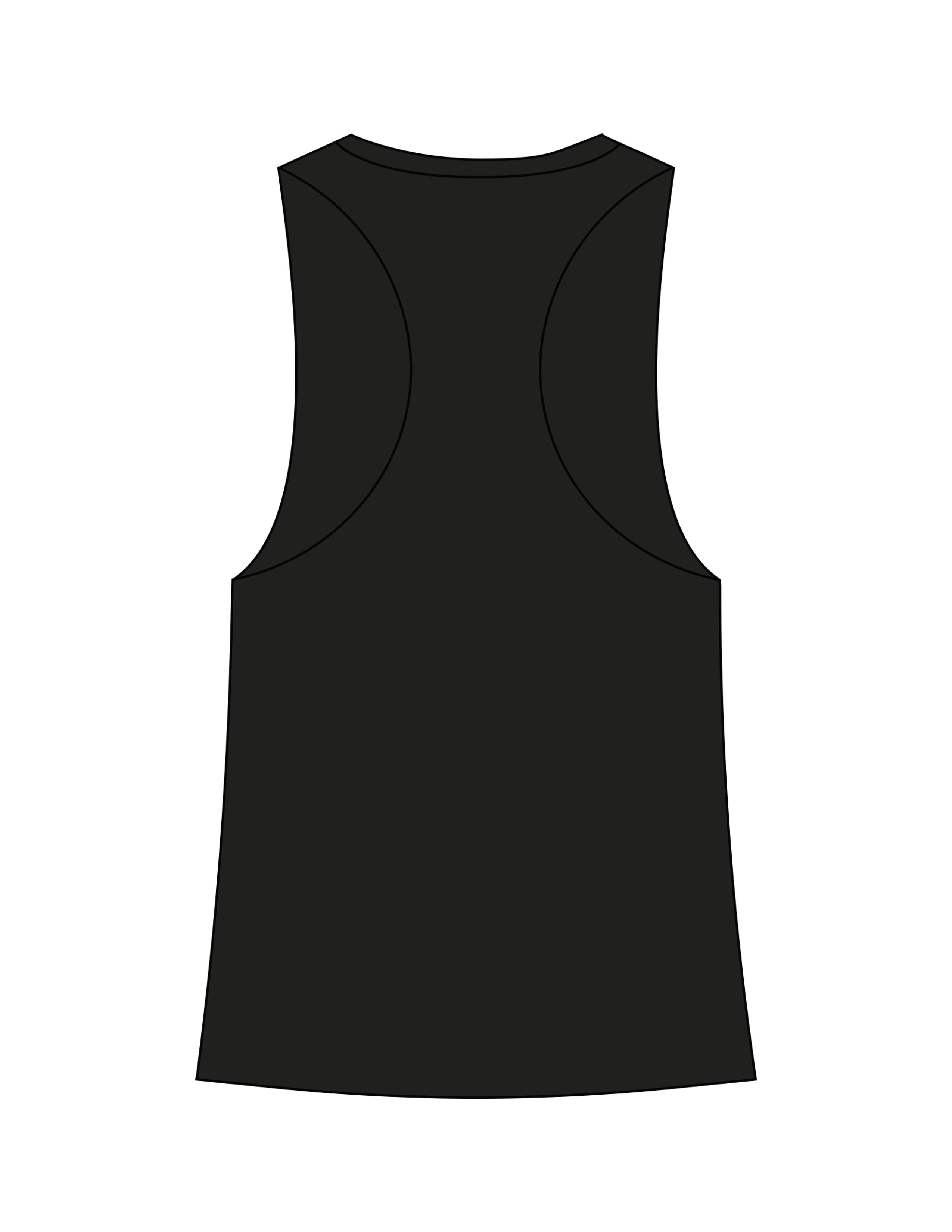 The Womens Racerback Tank - Black - Rebel Ride - Chest Stacked - Printed - White
