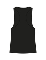 The Womens Racerback Tank - Black - Rebel Ride - Chest Stacked - Printed - White