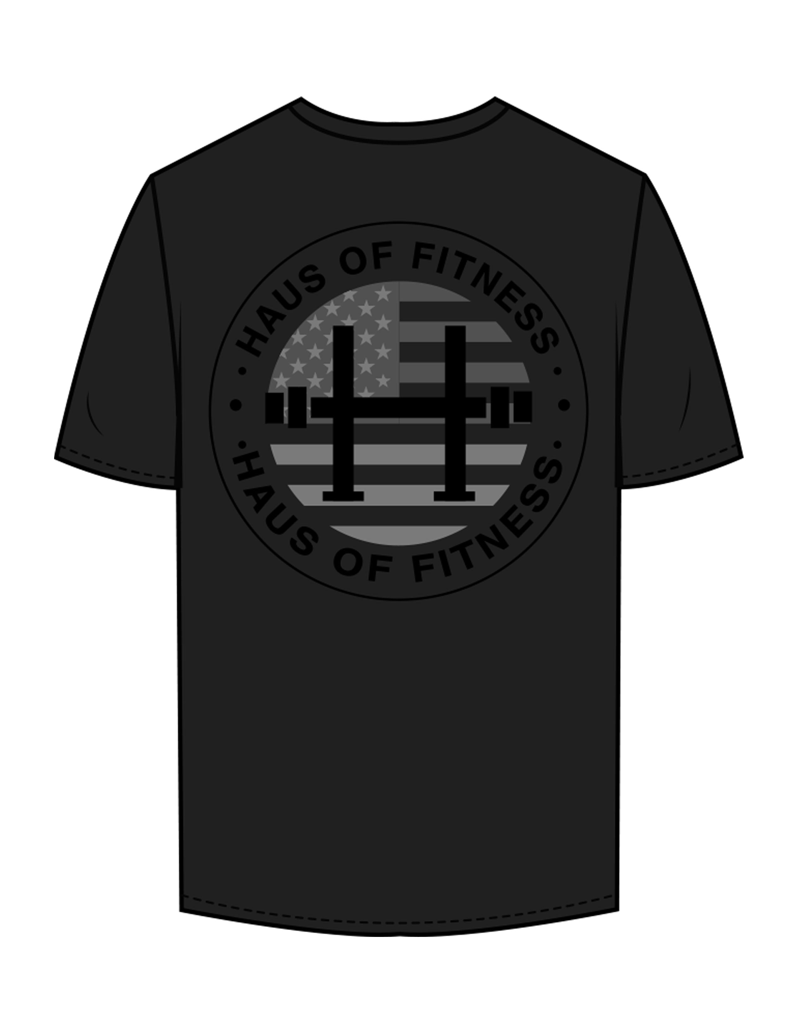 The Mens Tee - Black - Haus of Fitness - Center Chest & Back Round - Printed - Full Color