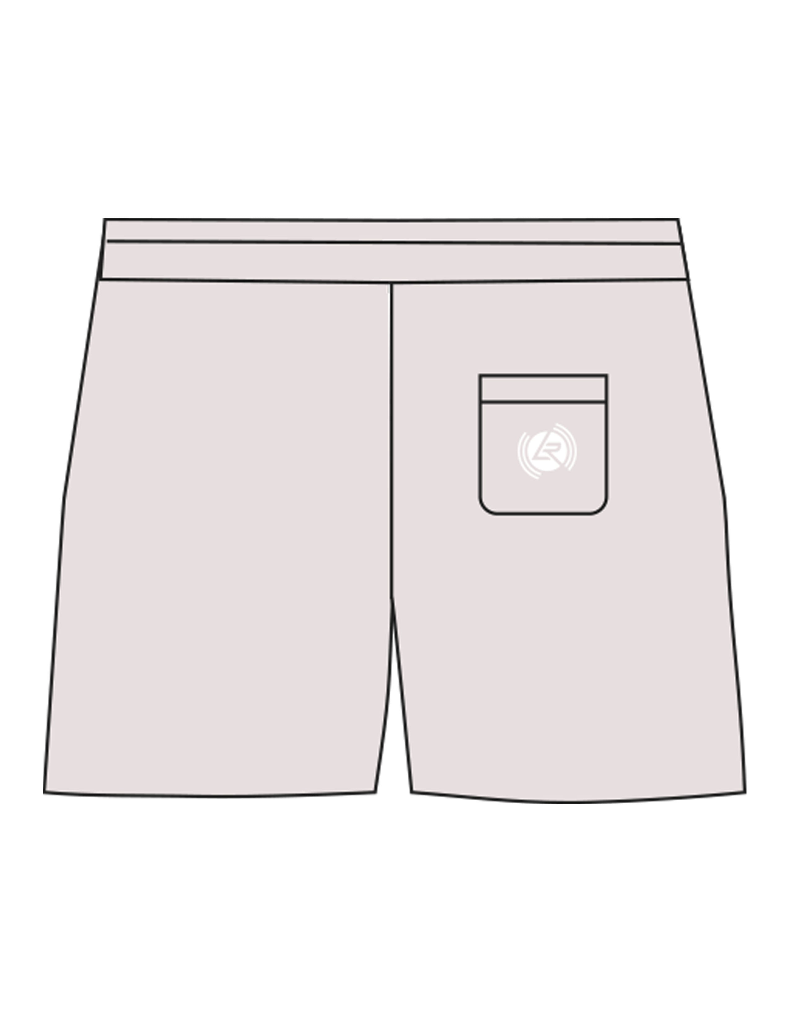 The Womens Sweat Shorts - Bone - Lagree Red - Back Pocket - Embroidered - White