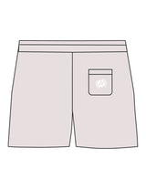 The Womens Sweat Shorts - Bone - Lagree Red - Back Pocket - Embroidered - White