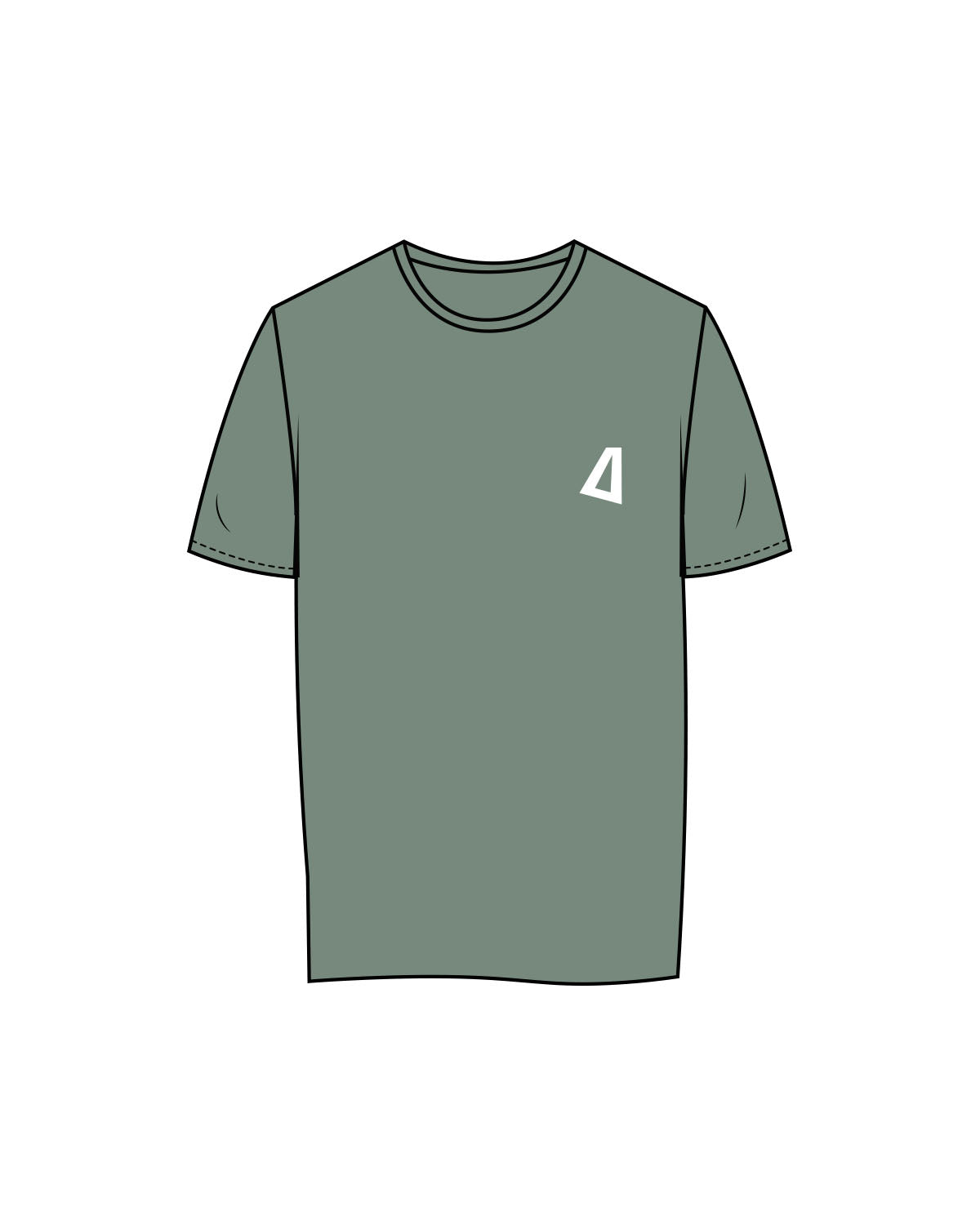 The Womens Tee - Sage - Delta Fitness - Left Chest & Back Stacked - Printed - White