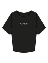 The Crop Tee - Black - OCWC - Center Chest "OASIS" - Printed - White