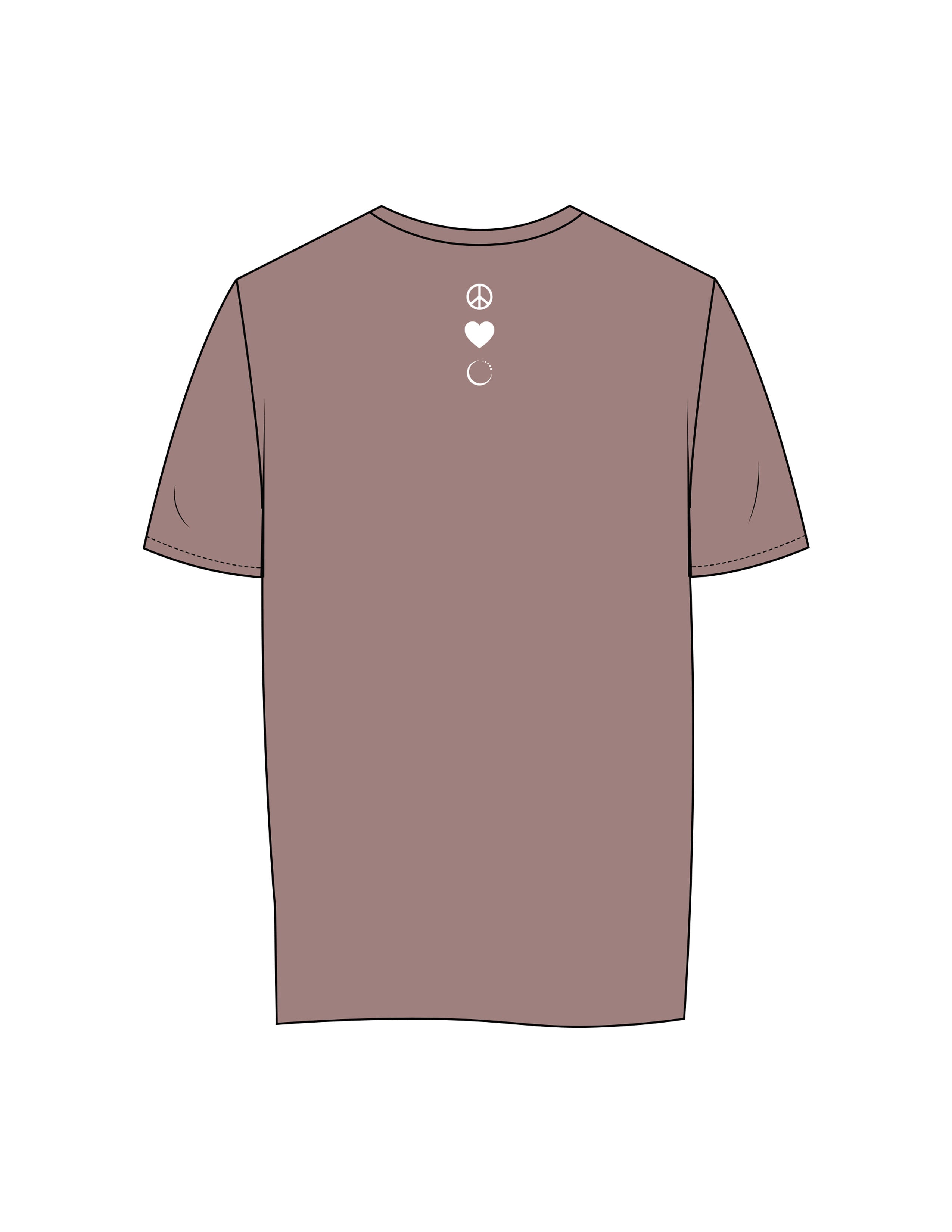 The Womens Tee - Mauve - Core Crown Point - Center Chest & Back Neckline - Printed - White