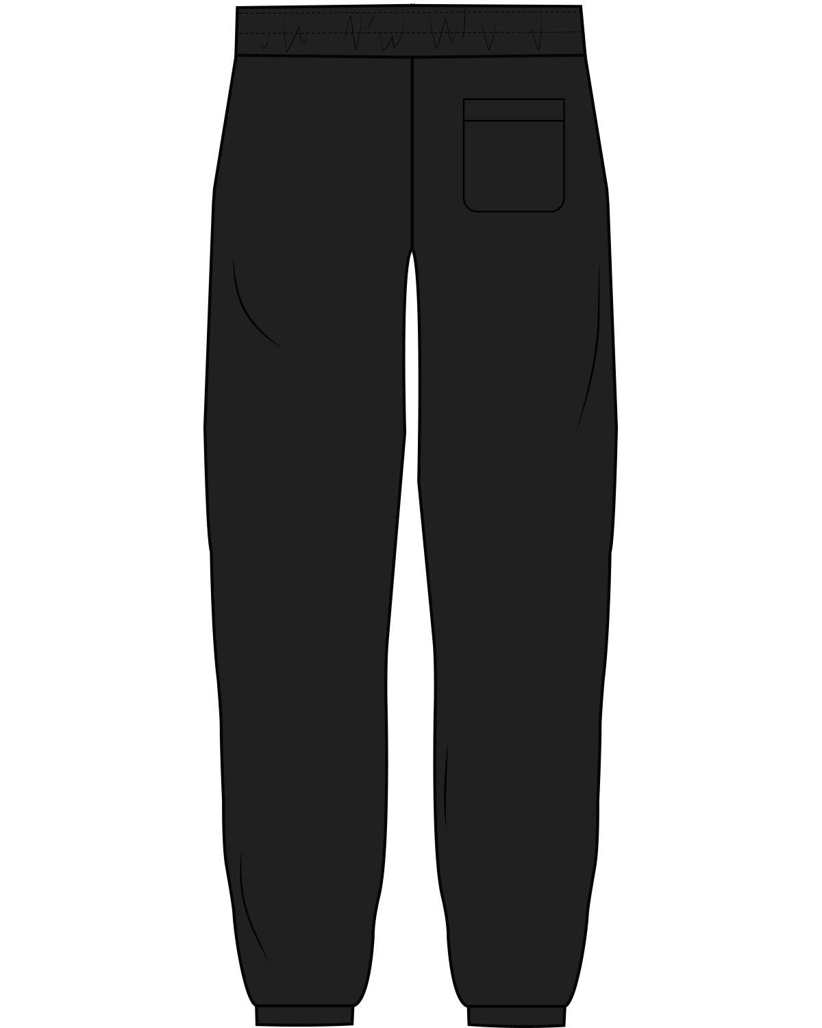 The Womens Sweatpants - Black - Onyx & Ivory - Left Leg - Printed - White