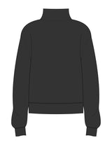 The Womens 1/4 Zip - Washed Black - Game Changer - Left Chest Stacked - Printed - White
