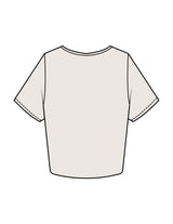 The Crop Tee - Bone - SWS - Center Chest Script - Printed - Brown