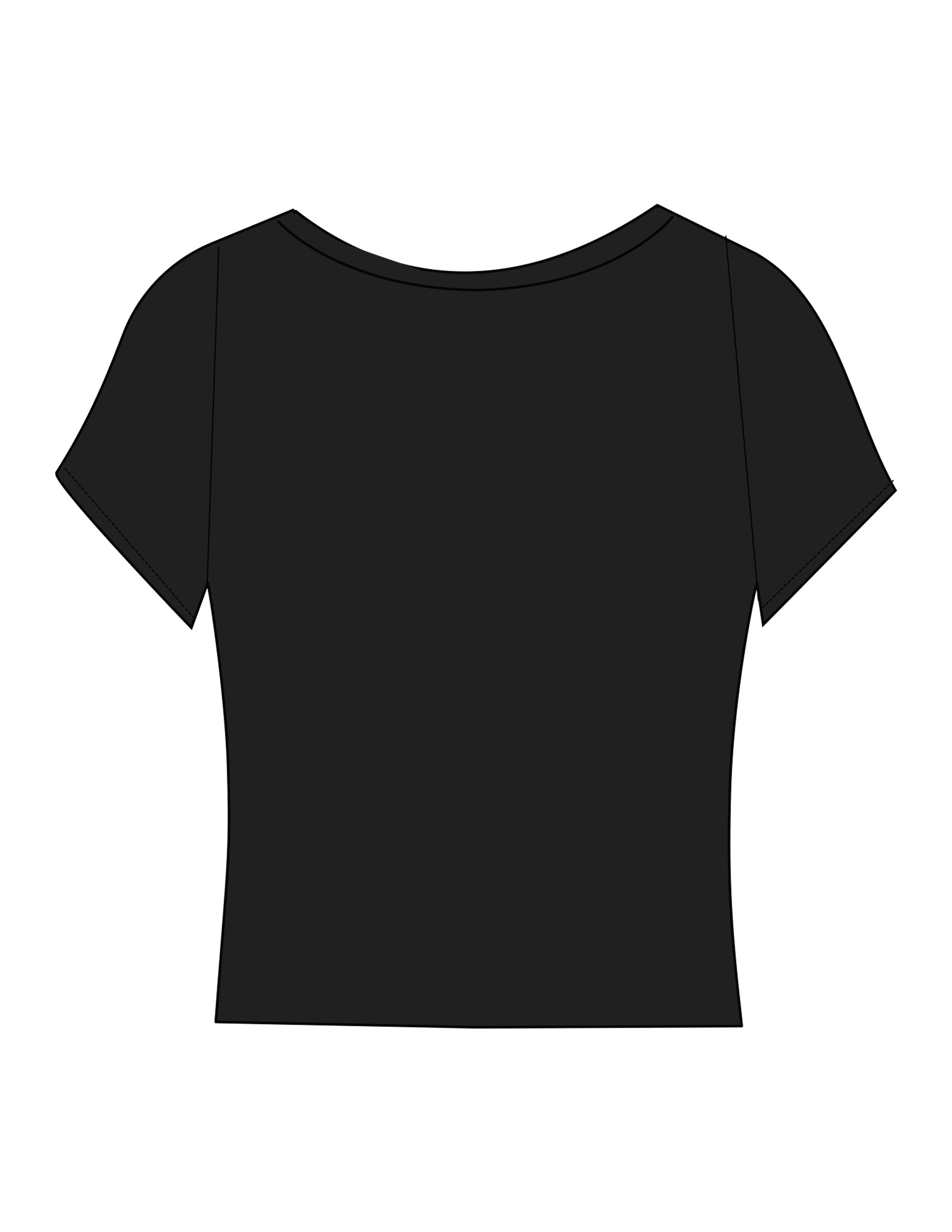 The Short Sleeve Crop - Black - Honey Hive NB - Center Chest Hexagon - Printed - White