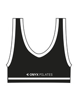 The Piped Bra - Black - Onyx Fit - Left Chest & Bottom Back - Printed - White