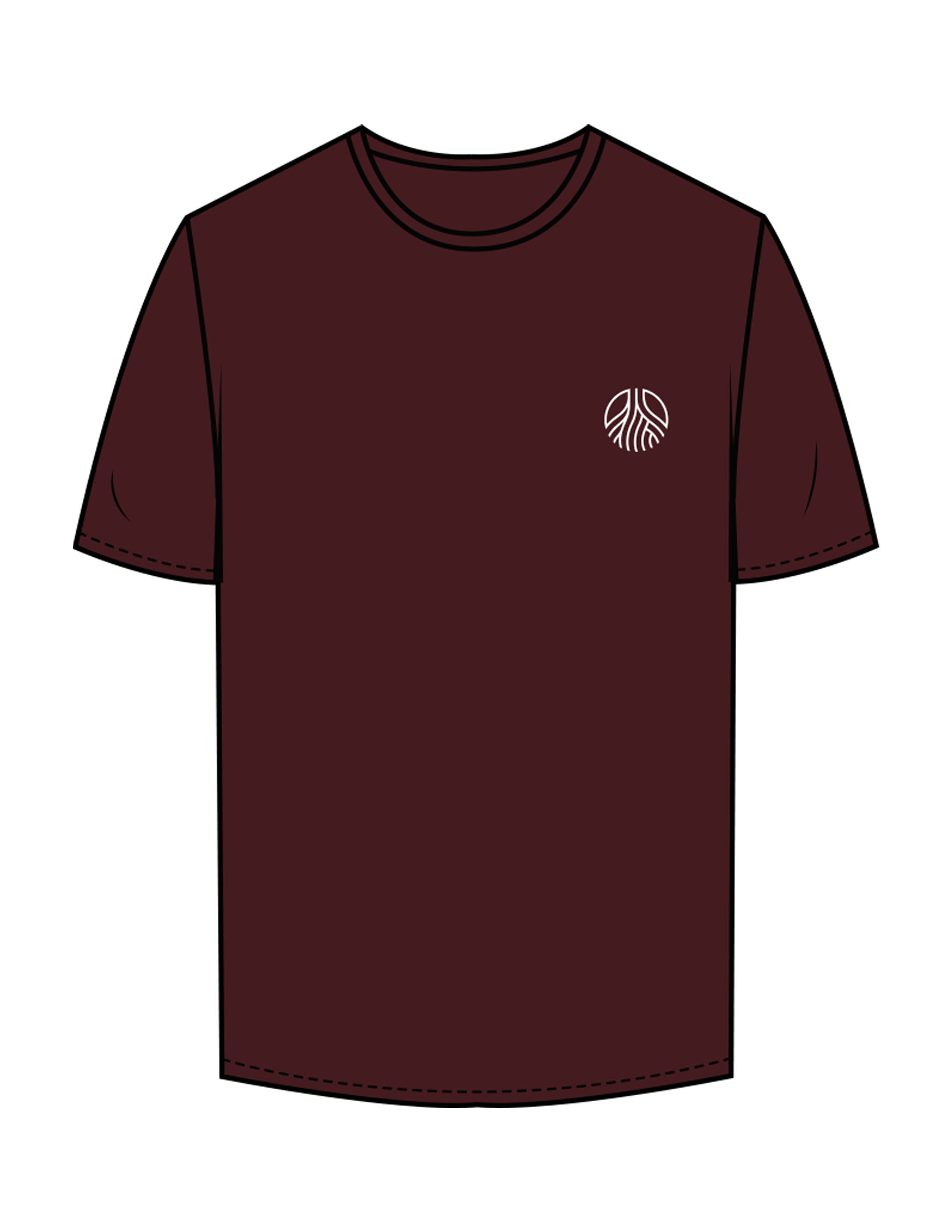 The Mens Tee - Maroon - Sultivate - Left Chest Icon & Back Shoulder - Printed - White