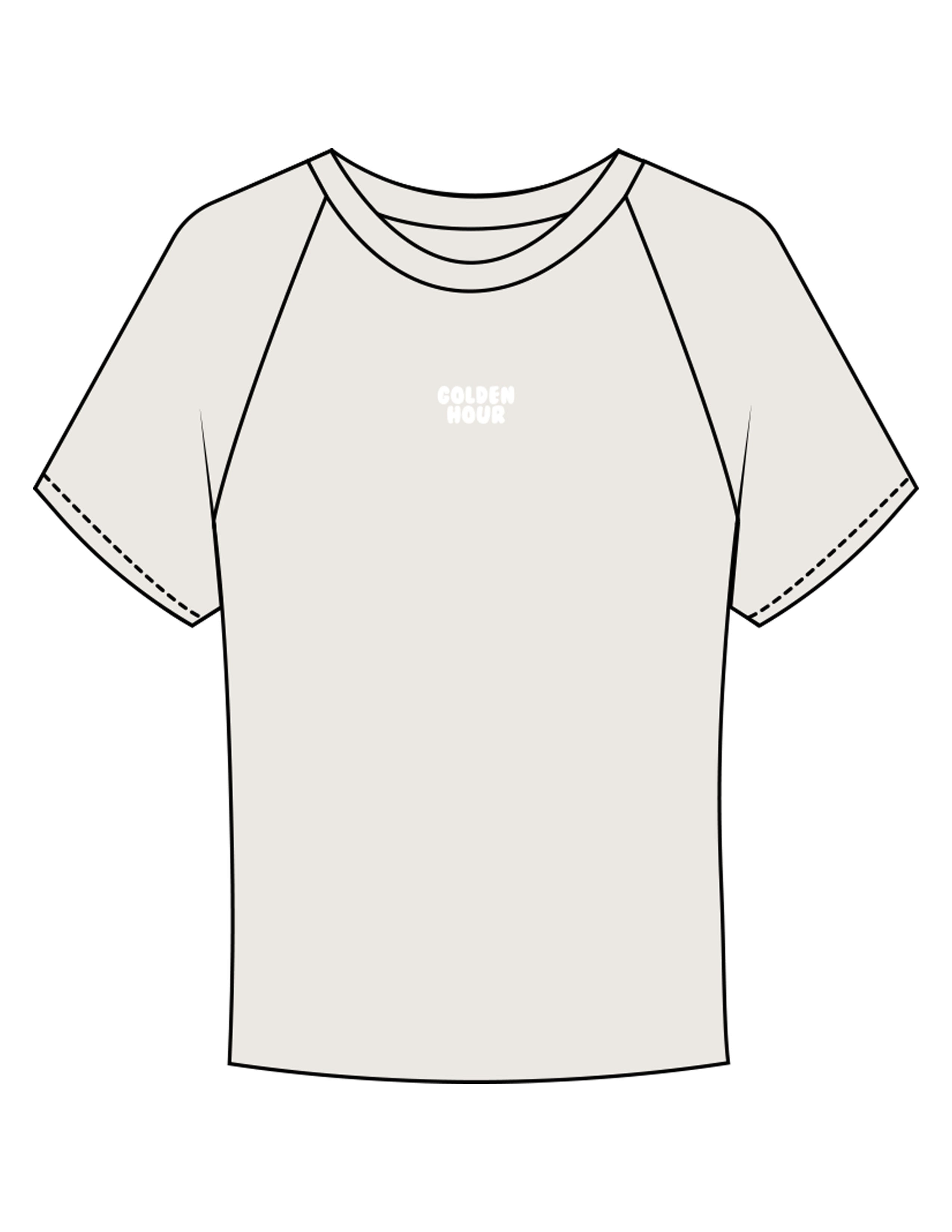 The Micro Rib Baby Tee - Natural - Golden Hour - Center Chest - Printed - White