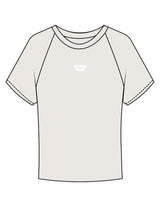 The Micro Rib Baby Tee - Natural - Golden Hour - Center Chest - Printed - White