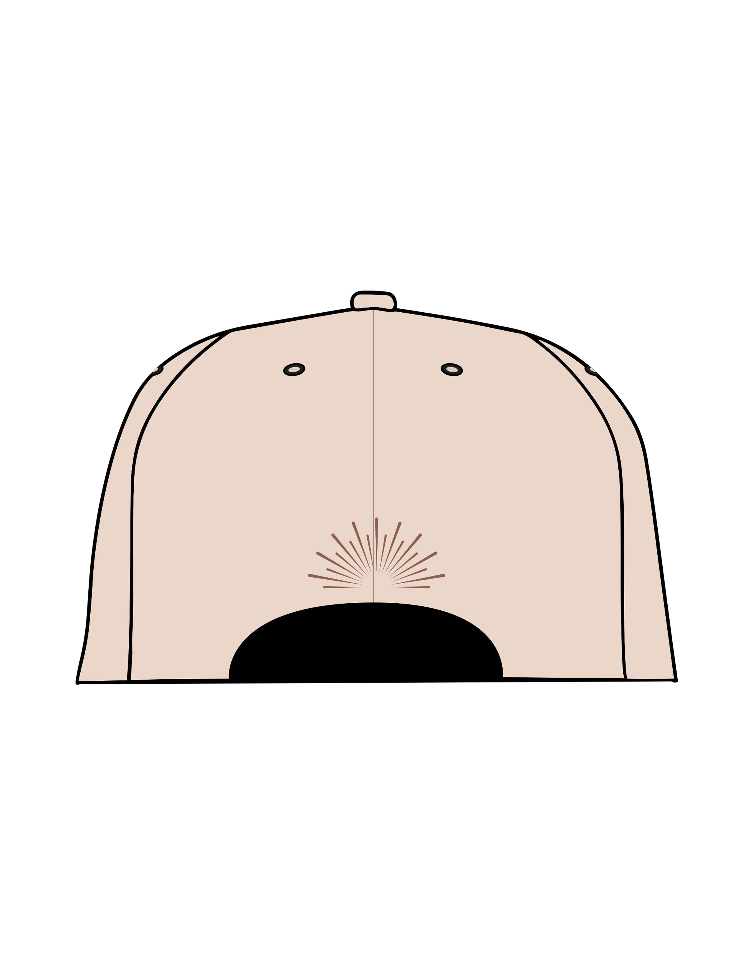 The Dad Hat - Stone - SWS - Center Crown Script Stacked  & Back Icon - Embroidered - Full Color