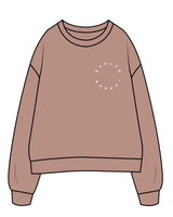 The Womens Crewneck - Clay - Evolve Lagree - Left Chest - White