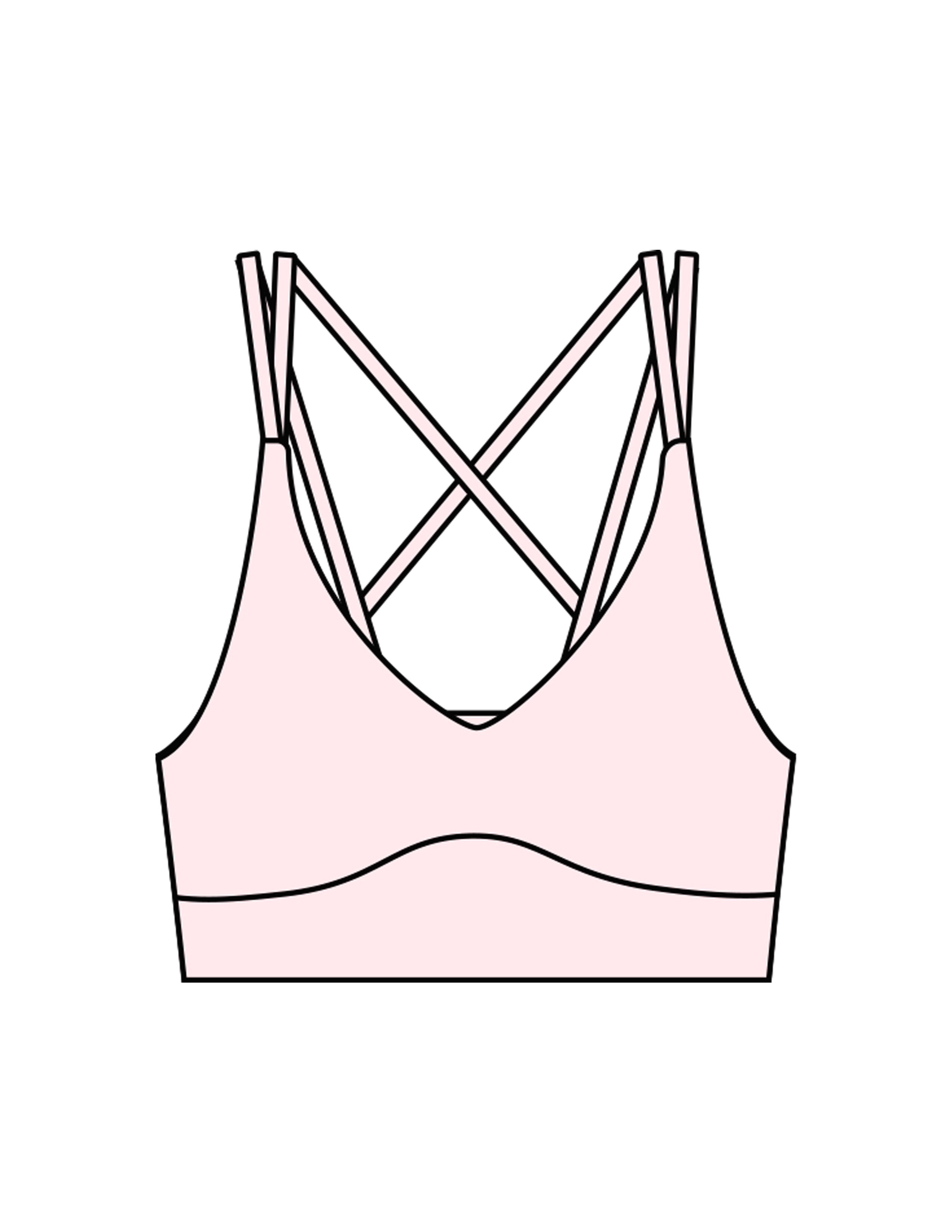 The Strappy Bra - Pink - BlueCarrot - Center Back - Printed - Dusty Rose